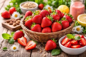 Полуниця — смачна й корисна ягода з вітаміном C, клітковиною та антиоксидантами. Дізнайтеся, як вона підтримує імунітет, травлення і тонус.